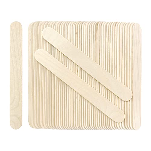 200Pcs Jumbo Wooden Craft Sticks Wooden Popsicle Craft Sticks Stick 6” Long x 3 (200 Count)