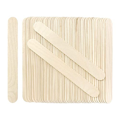 200Pcs Jumbo Wooden Craft Sticks Wooden Popsicle Craft Sticks Stick 6” Long x 3 (200 Count)