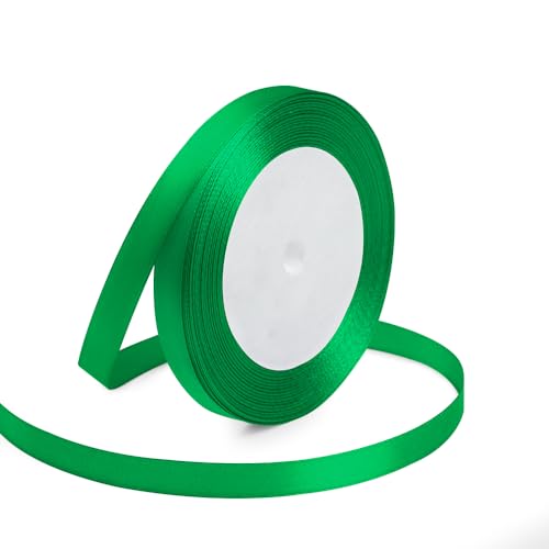 3 8" x 25 Yards Green Satin Ribbon Crafts Gift Wrapping (75 Foot)