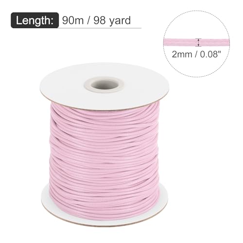 Waxed Cord 2mm Waxed Polyester Cord 98 Yard Wax String for Bracelet Making