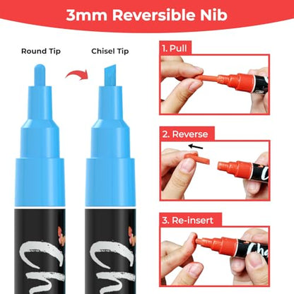 40 Fine Tip Chalk Markers for Chalkboard