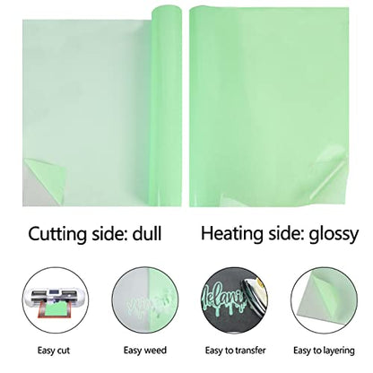 Heat Transfer Vinyl Glow Light Green Glitter HTV