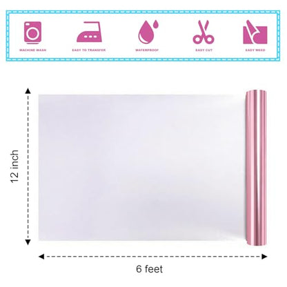 Sheet Metallic Foil Heat Transfer Viny Pink