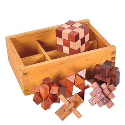 6pcs Wooden Brain Teaser Puzzles (6 Count)