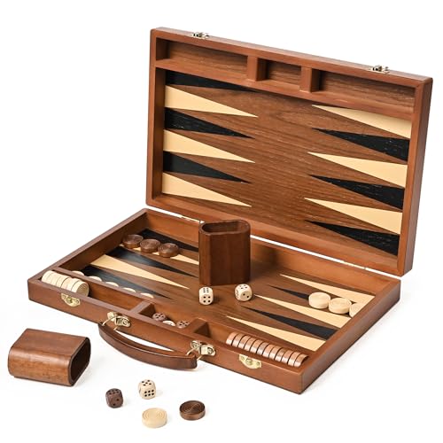 Sapele Wood Backgammon Board Game Set