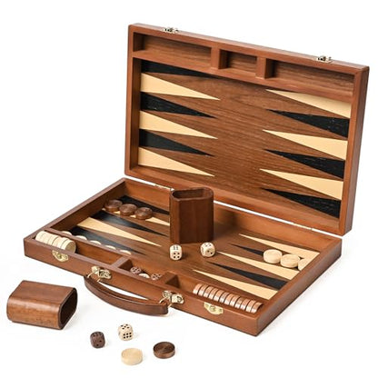 Sapele Wood Backgammon Board Game Set