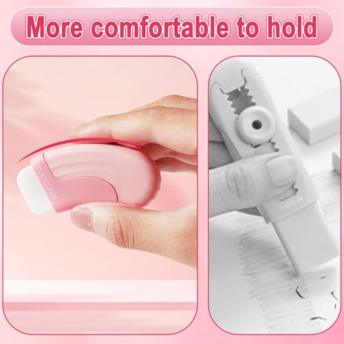 12 Pack Sliding Retractable Eraser 3Pcs Large Push up Mechanical Eraser with 9Pcs Erasers Refills Cute Art Drawing Pencil Erasers for Office Supplies Stationery Gifts for Boys Girls (12 Count)