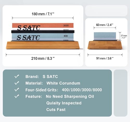 Knife Sharpening Stone Whetstone 4 Side Grit 400
