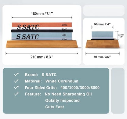 Knife Sharpening Stone Whetstone 4 Side Grit 400