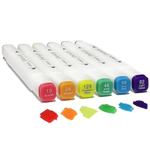 6pcs Multicolor Alcohol Markers Under 6 dallors (6 Count)