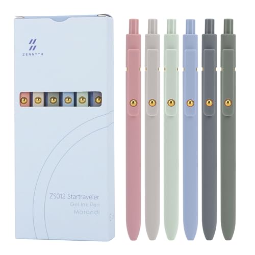 Gel Pens 6 Pcs 0.5mm Retractable Quick Dry Blue Ink Pens (6 Count)
