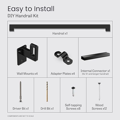 Modern Aluminum Handrail Complete DIY Kit