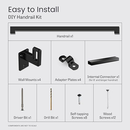 Modern Aluminum Handrail Complete DIY Kit