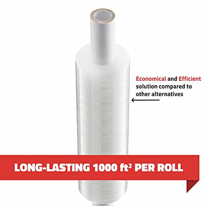 2 Pack Stretch Wrap 11 Inch 1000 Ft 60 Gauge with Handle