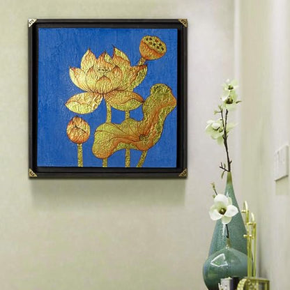 100 PCS Imitation Gold Leaf Sheets Blue Foil (100 count)
