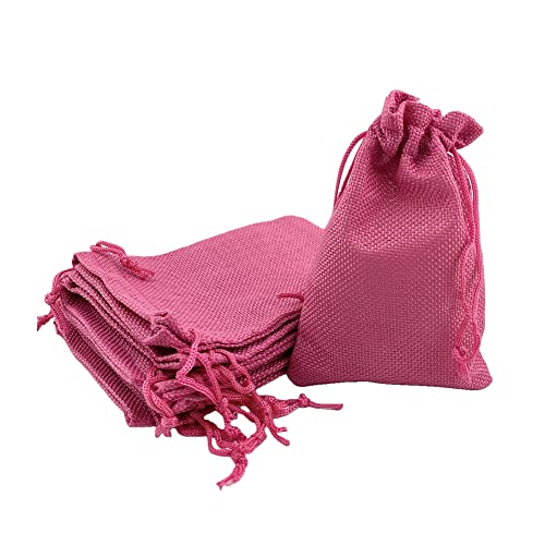 Pack of 25 Burlap Gift Bags with Drawstring Linen Jewelry Pouches Wedding Hessian Jute Bags for Birthday and Treat Pouches Party Wedding Favors Gift