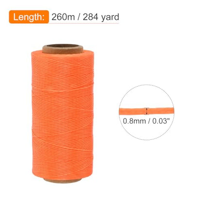 Waxed Thread 284 Yard 0.8mm 150D Flat Wax Thread Polyester Waxed String for Leather Sewing Hand Weaving Book Binding Home Decoration