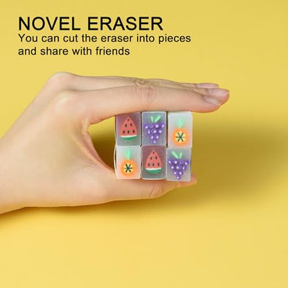 18Pcs Cute Fruit Erasers for Kids Bulk (18 Count)