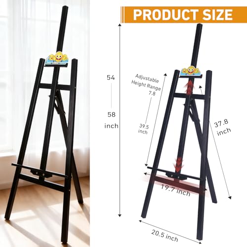 Black Smiley Wooden Easel for Painting