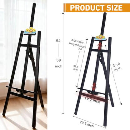 Black Smiley Wooden Easel for Painting