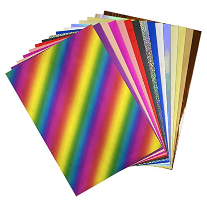 50 Sheets Toner Reactive Foil Sheet for Crafts Paper Holographic Heat Transfer Craft Foil Paper for Scrapbooking Stamping Cardstock Heat Transfer DIY Crafts Accessories 7.9 x 11.4inch (50 Count)