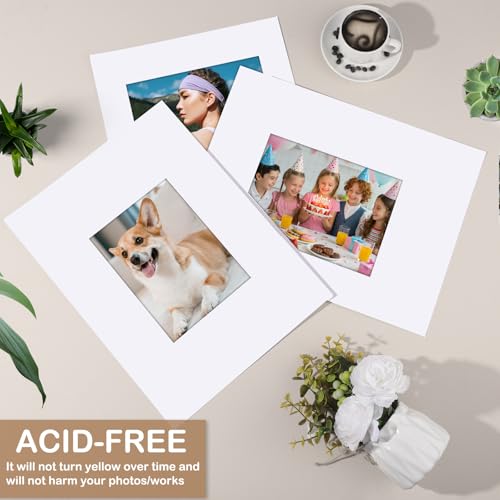 15 Pack 11x14 White Picture Mats for 5x7 Photos (15 Count)