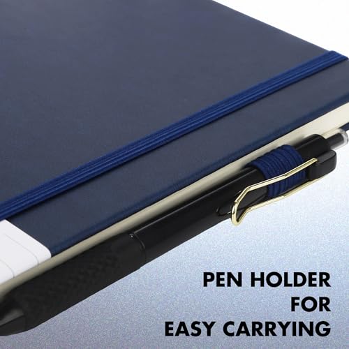 12 Set Lined Notebook Journals with Pens A5 Notebooks 100 GSM College Ruled Hardcover Notebook PU Leather Notepad with Pen Holder for Office School (60 Count)