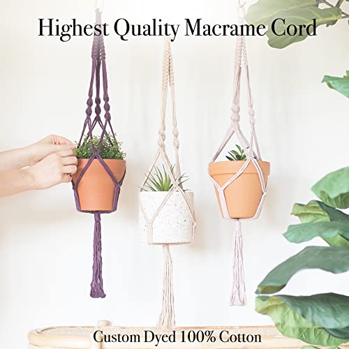 Macrame Kit Makes 3 DIY Plant Hangers for Teens & Adult Beginners
