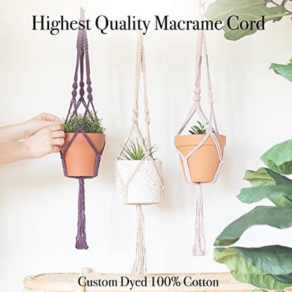 Macrame Kit Makes 3 DIY Plant Hangers for Teens & Adult Beginners