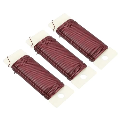 114 Yards 345 Feet Metal Floral Wire 21 Gauge Red Flexible Paddle Thin Floral Wires for Craft (3 Count)