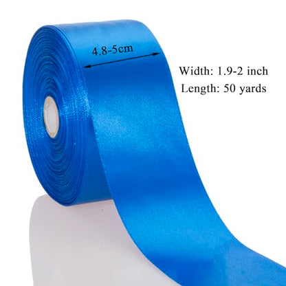 2 Inch Royal Blue Solid Satin Ribbon for Gift Wrapping
