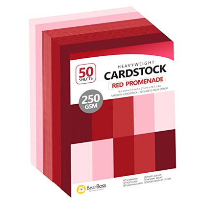 Red Colored Cardstock Thick Paper 50 Sheets