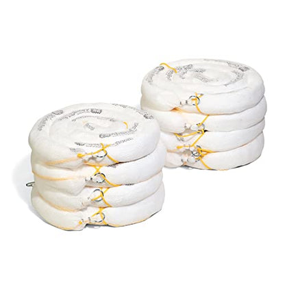 Oil Boom - Oil-Only Absorbent Boom - 8 Pack - 3" x 10' Boom - Absorbs up to 2 gallons per Boom - BOM406 (8 Booms)