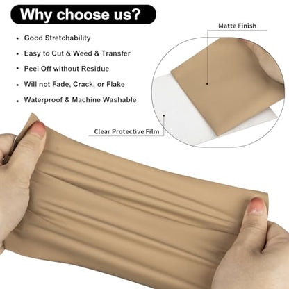 Camel Heat Transfer Vinyl Roll 12" x5ft Matte HTV Vinyl (5 Foot)