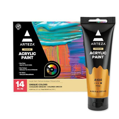Acrylic Paint Set of 14 Colors (56.84 Fl Oz)