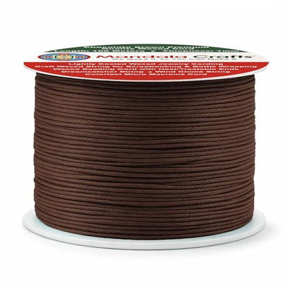 1mm Chocolate Brown Cotton Waxed Cord for Jewelry Making (327 Foot)
