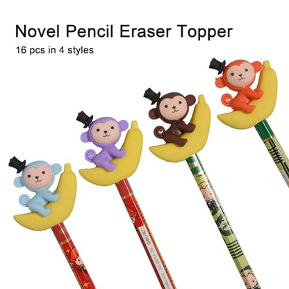 16Pcs Pencil Top Erasers for Kids (16 Count)