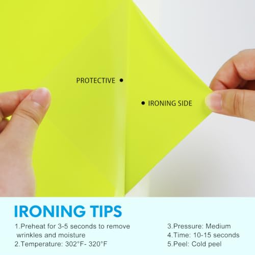 HTV Neon Yellow Iron on Vinyl 12Inch by 12ft Roll HTV Heat Transfer Vinyl for T