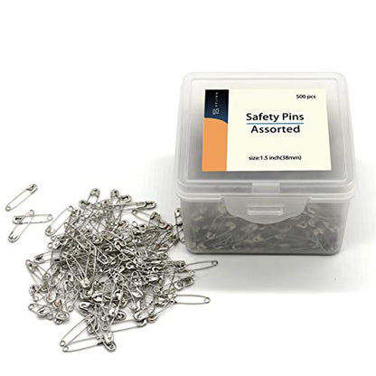 1.5Inch 38mm Safety Pins Bulk (500 Count)