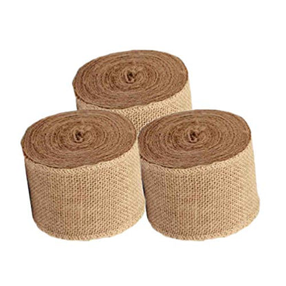 3 Pack - (Total 30 Yards - 90 feet) Burlap Ribbon 4" x 10 Yards Natural Jute 4 Inch 30ft roll (Natural, 4 Inch X 10 Yards) Total 90' (90 Foot)