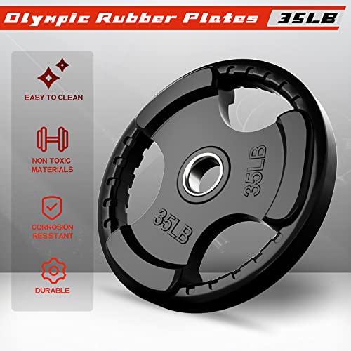 Olympic Rubber Grip Weight Plates (2 Count)