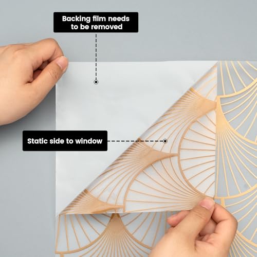 Geometric Art Stained Glass Window Film 17.7'' x 118.1'' (9.69 Sq Ft)