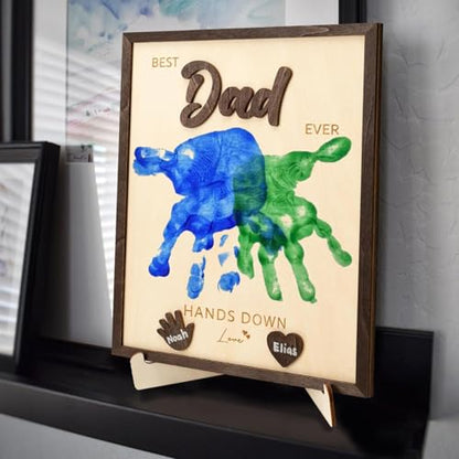 Wooden Handprint Keepsake Plaque for Families
