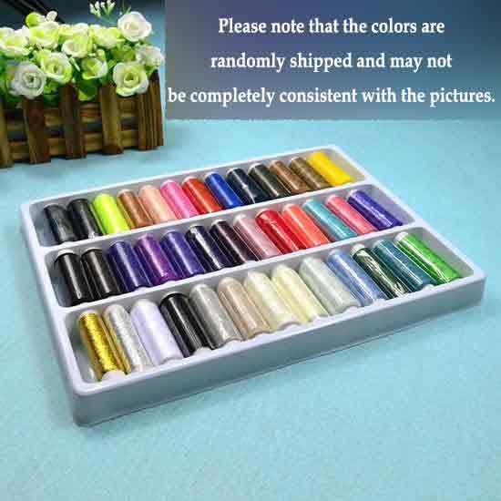 39pcs 109 Yard Mixed Colors Polyester Spool Sewing Thread for Hand Machine (12735.696 Foot)