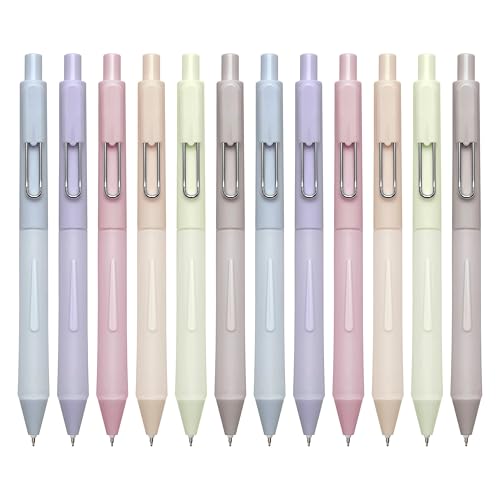 0.5mm Gel Pens Black Ink Pen Gel Retractable Pens for Smooth Writing Office Supplies (12 Count)
