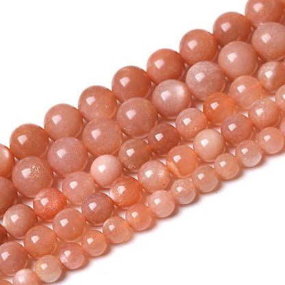 45pcs 8mm 7A Natural Orange Sunstone Round Loose Spacer Beads for Jewelry Making DIY Bracelets Necklaces Healing Energy Stone Beads