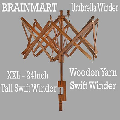 Wooden Umbrella Yarn Swift for Knitting & Crochet