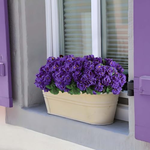 12 Pcs Artificial Geranium Flowers for Outdoors Geranium Silk Flowers Outdoor UV Resistant Garden Plants Faux Flowers for Home Kitchen Table Centerpieces Decor