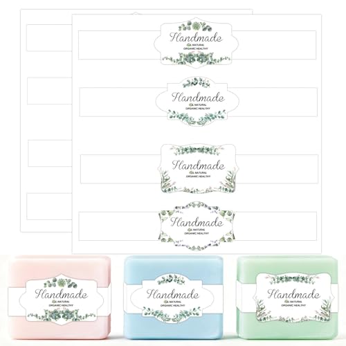 100Pcs Eucalyptus Leaves Soap Wrapper 8 Style Flower Wrap Tape for Homemade Soap (120 Count)