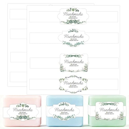 100Pcs Eucalyptus Leaves Soap Wrapper 8 Style Flower Wrap Tape for Homemade Soap (120 Count)